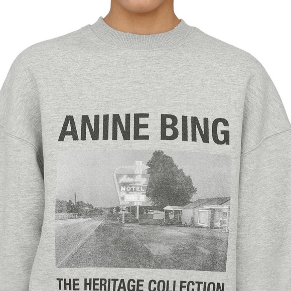 Anine Bing Kenny Sweatshirt Motel Heather Grey - Picture 10 of 10